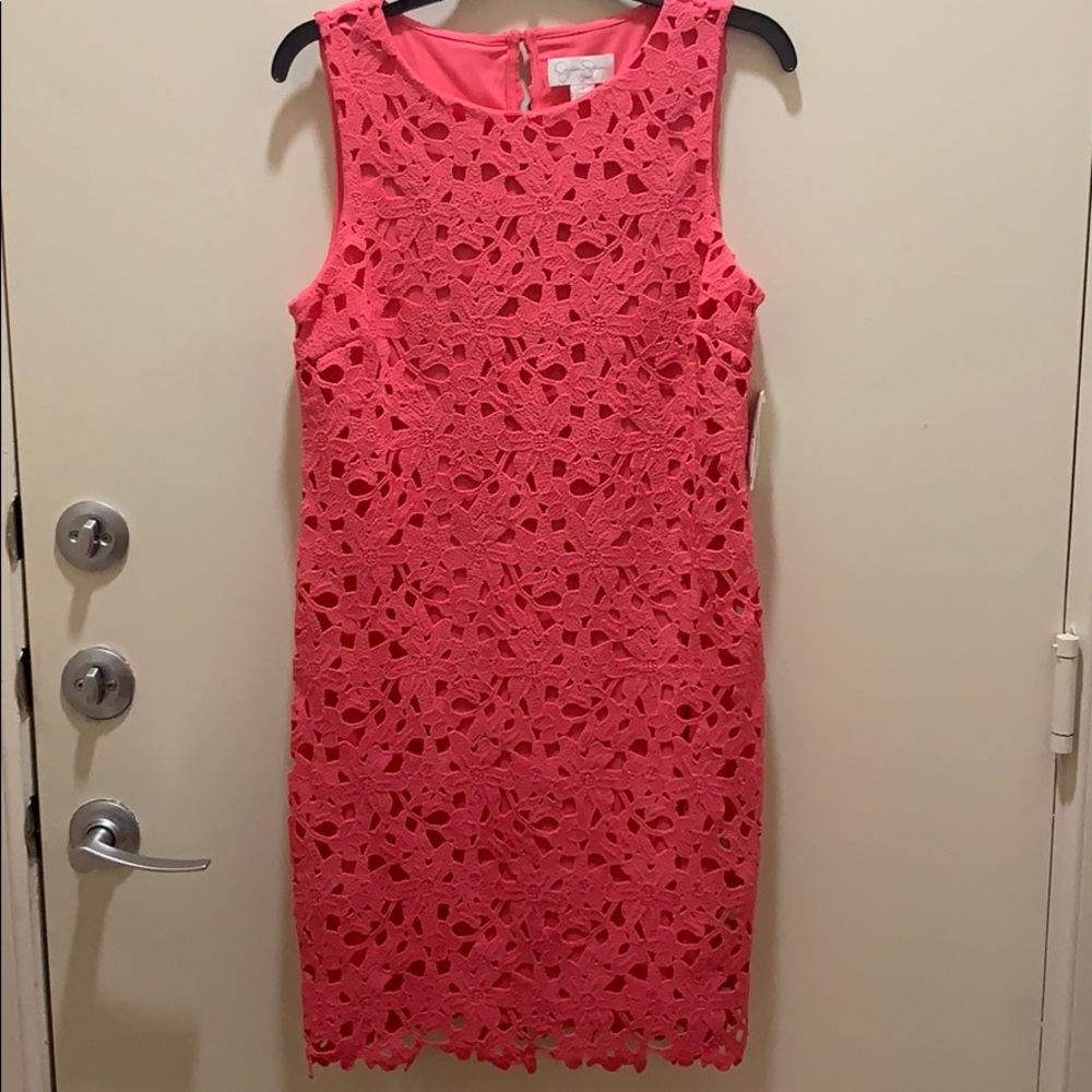 NWT Summer crochet pink lace dress